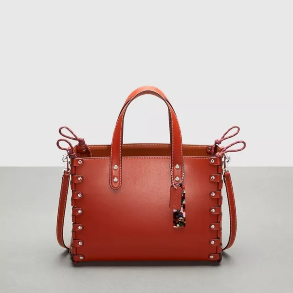 Coach Red Leather Tote Bag